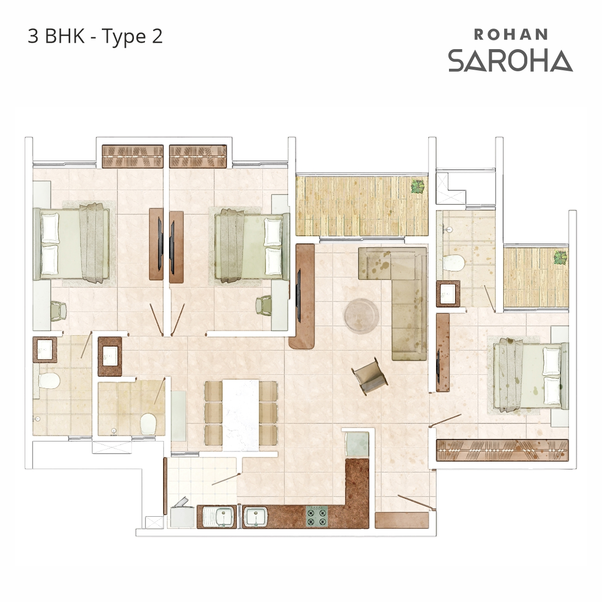 Rohan Saroha - The Perfect blend of Nature & Luxury! rohan saroha 3bhk t2 floorplan d.webp