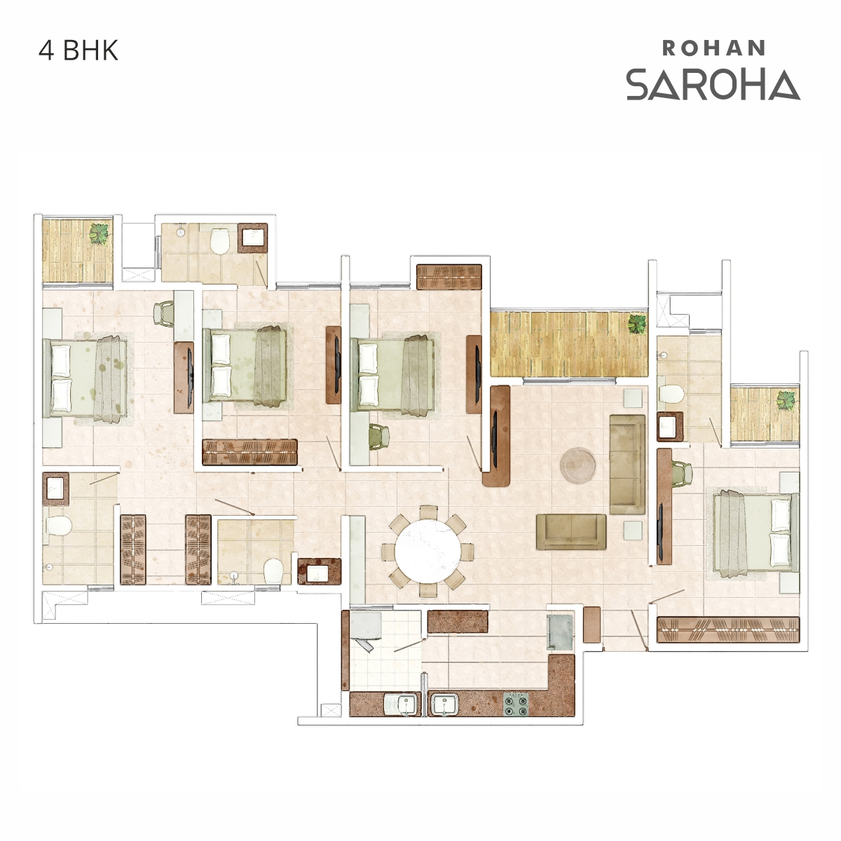 Rohan Saroha - The Perfect blend of Nature & Luxury! rohan saroha 4bhk floorplan d.webp